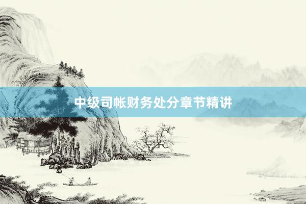 中级司帐财务处分章节精讲